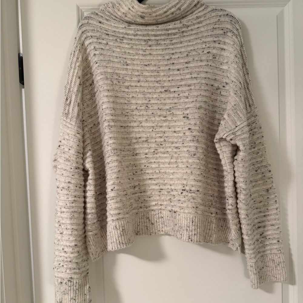 Madewell Speckled Cream Turtleneck Sweater
